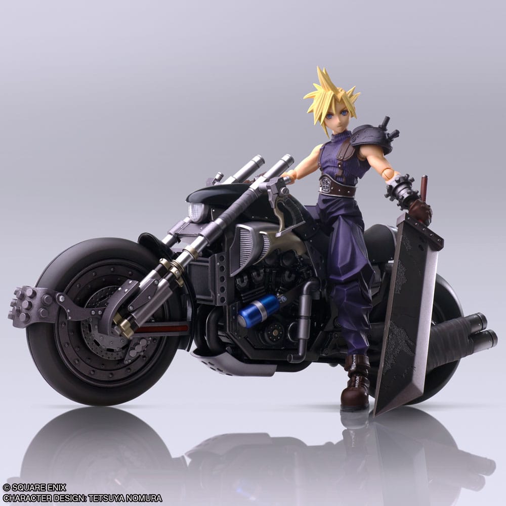 Cloud Strife & Hardy-Daytona Bring Arts Actionfigur und Fahrzeug 15 cm Final Fantasy VII Figmas Yokina