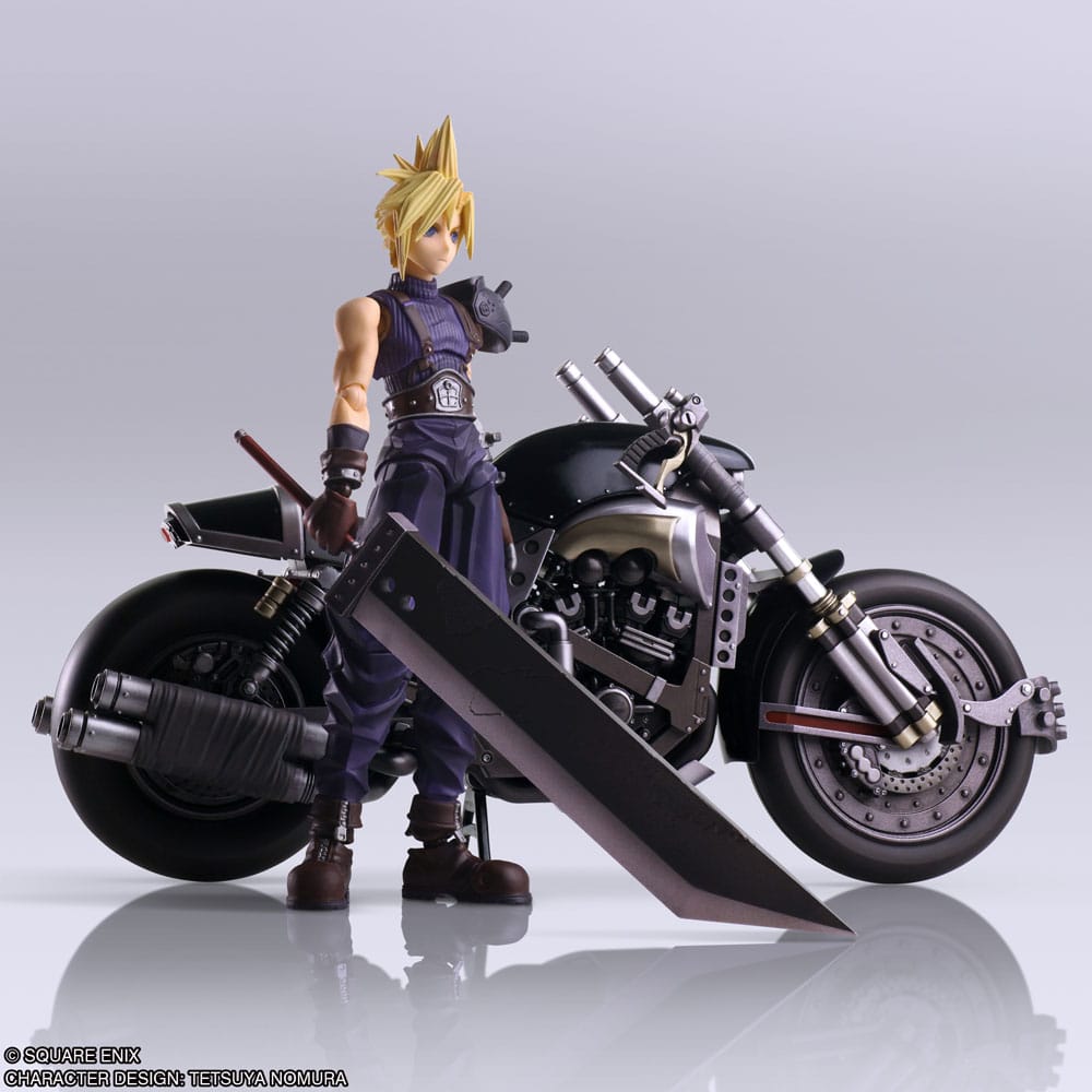 Cloud Strife & Hardy-Daytona Bring Arts Actionfigur und Fahrzeug 15 cm Final Fantasy VII Figmas Yokina