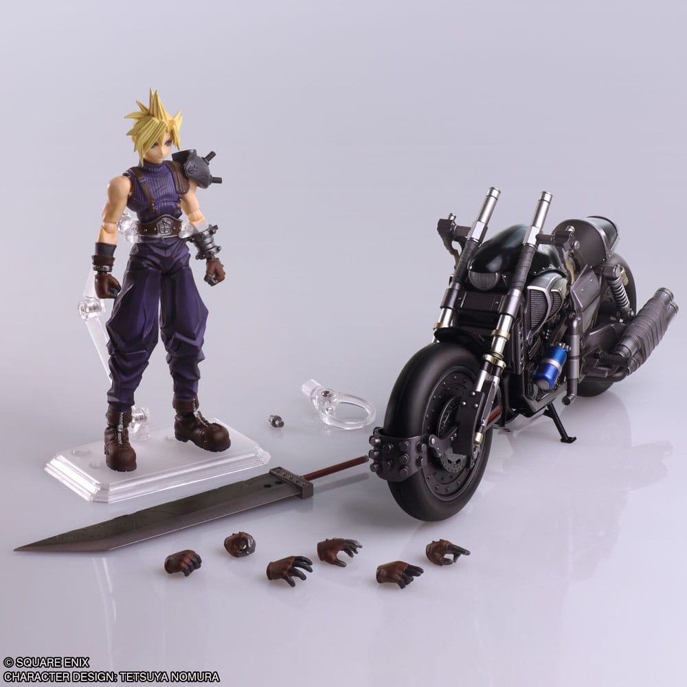 Cloud Strife & Hardy-Daytona Bring Arts Actionfigur und Fahrzeug 15 cm Final Fantasy VII Figmas Yokina