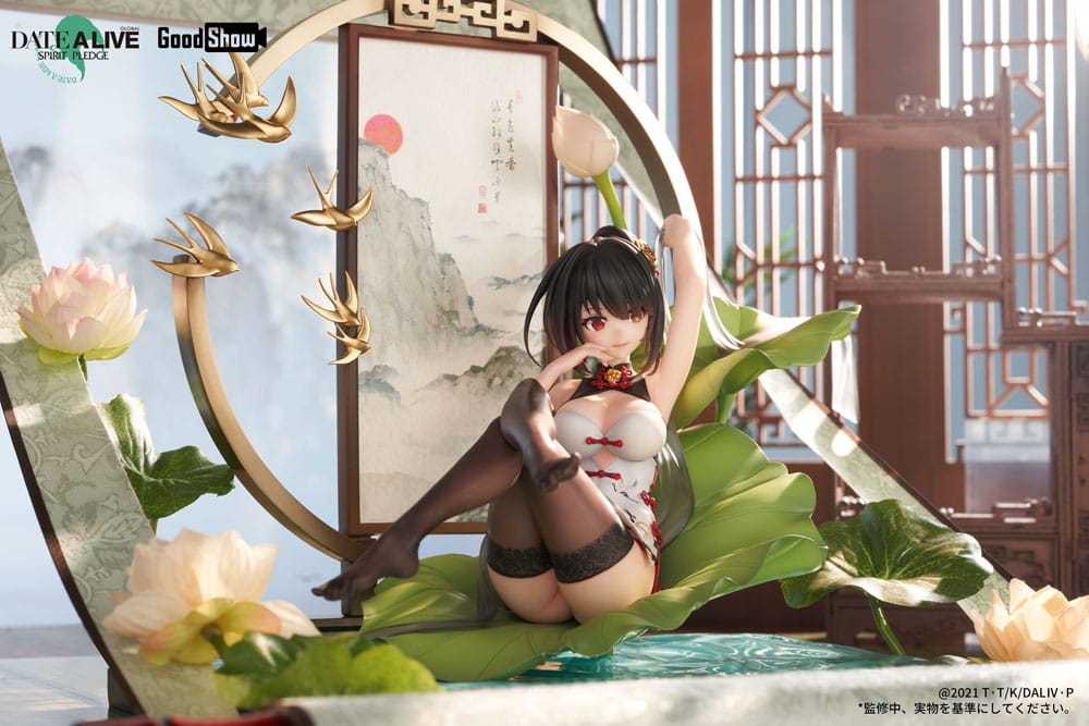 Date A Live: Spirit Pledge PVC Statue 1/7 Kurumi Tokisaki Ink Black China Dress Ver. 22 cm Scalefiguren Yokina