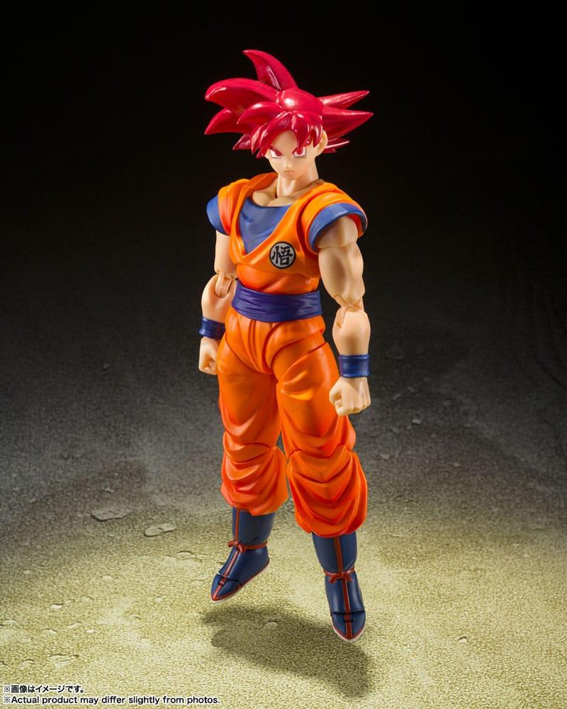 Dragon Ball Super S.H. Figuarts Actionfigur Super Saiyan God Son Goku Saiyan God Instilled with the light of Reighteous Hearts 14 cm Figmas Yokina