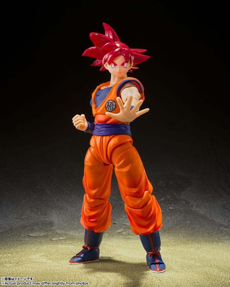 Dragon Ball Super S.H. Figuarts Actionfigur Super Saiyan God Son Goku Saiyan God Instilled with the light of Reighteous Hearts 14 cm Figmas Yokina