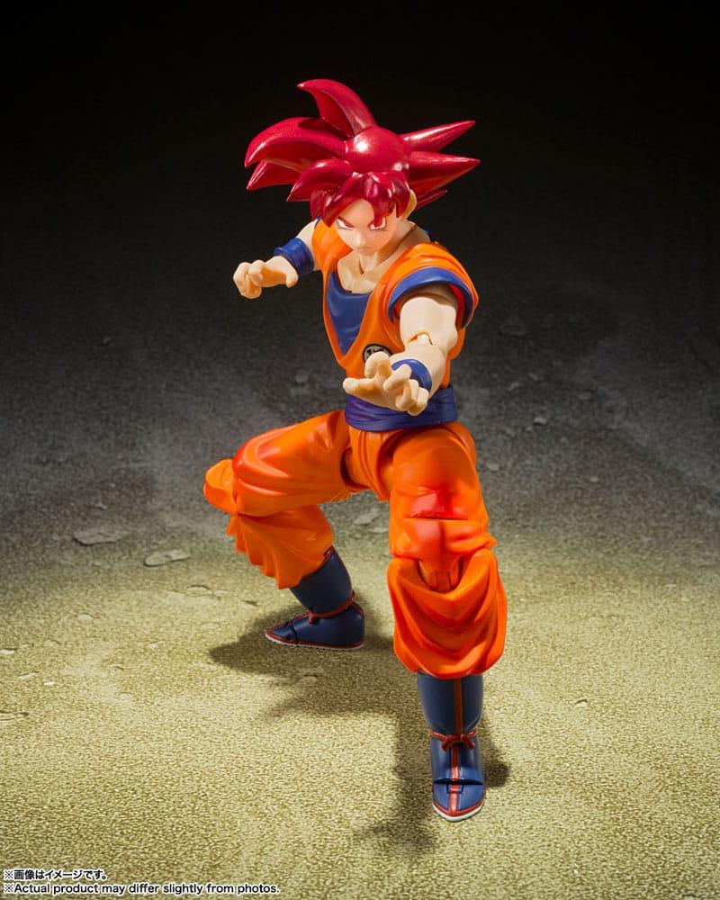 Dragon Ball Super S.H. Figuarts Actionfigur Super Saiyan God Son Goku Saiyan God Instilled with the light of Reighteous Hearts 14 cm Figmas Yokina