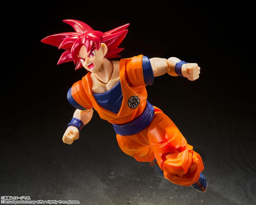 Dragon Ball Super S.H. Figuarts Actionfigur Super Saiyan God Son Goku Saiyan God Instilled with the light of Reighteous Hearts 14 cm Figmas Yokina