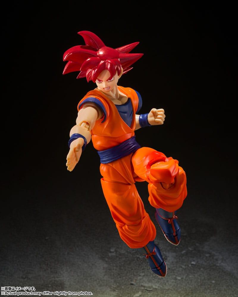 Dragon Ball Super S.H. Figuarts Actionfigur Super Saiyan God Son Goku Saiyan God Instilled with the light of Reighteous Hearts 14 cm Figmas Yokina