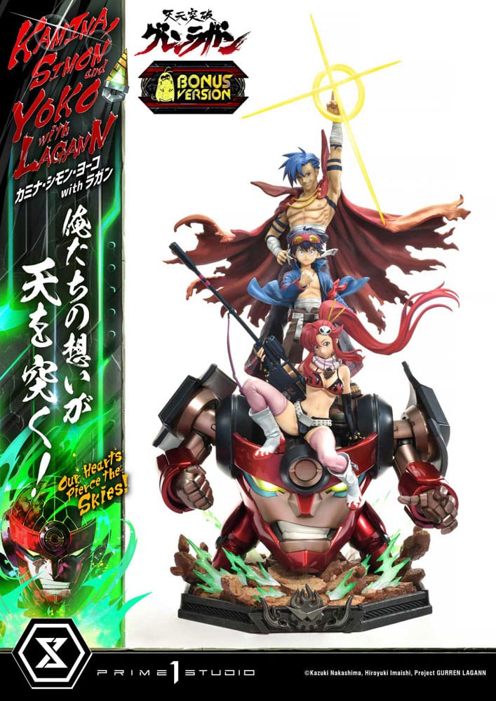 Gurren Lagann Ultimate Premium Masterline Series Statue 1/4 Kamina, Simon & Yoko with Lagann Deluxe Bonus Version 97 cm Scalefiguren Yokina