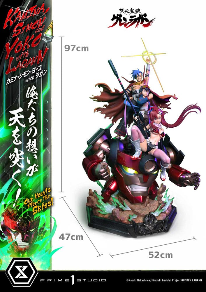 Gurren Lagann Ultimate Premium Masterline Series Statue 1/4 Kamina, Simon & Yoko with Lagann Deluxe Bonus Version 97 cm Scalefiguren Yokina