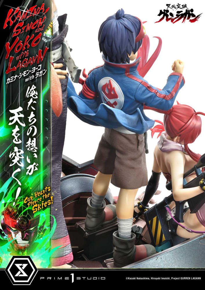 Gurren Lagann Ultimate Premium Masterline Series Statue 1/4 Kamina, Simon & Yoko with Lagann Deluxe Bonus Version 97 cm Scalefiguren Yokina