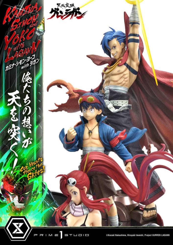 Gurren Lagann Ultimate Premium Masterline Series Statue 1/4 Kamina, Simon & Yoko with Lagann Deluxe Bonus Version 97 cm Scalefiguren Yokina