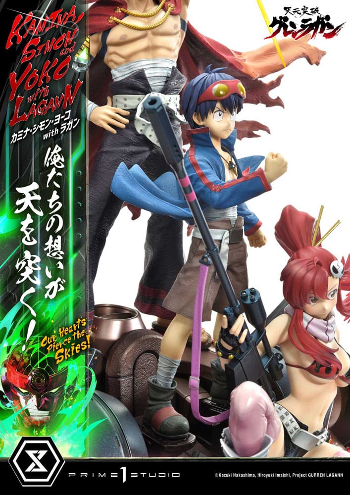 Gurren Lagann Ultimate Premium Masterline Series Statue 1/4 Kamina, Simon & Yoko with Lagann Deluxe Bonus Version 97 cm Scalefiguren Yokina