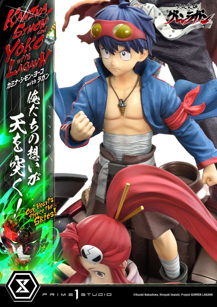 Gurren Lagann Ultimate Premium Masterline Series Statue 1/4 Kamina, Simon & Yoko with Lagann Deluxe Bonus Version 97 cm Scalefiguren Yokina