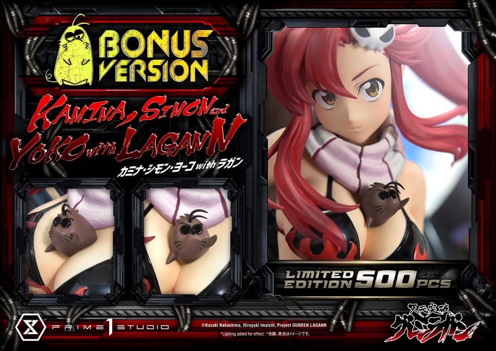Gurren Lagann Ultimate Premium Masterline Series Statue 1/4 Kamina, Simon & Yoko with Lagann Deluxe Bonus Version 97 cm - Scalefiguren - Yokina