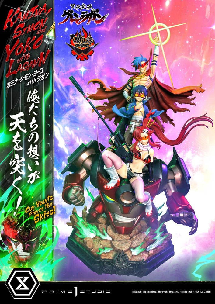 Gurren Lagann Ultimate Premium Masterline Series Statue 1/4 Kamina, Simon & Yoko with Lagann Deluxe Version 97 cm Scalefiguren Yokina