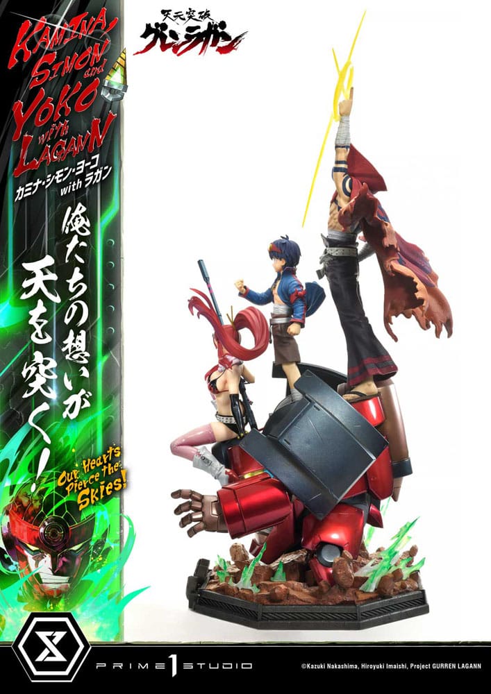 Gurren Lagann Ultimate Premium Masterline Series Statue 1/4 Kamina, Simon & Yoko with Lagann Deluxe Version 97 cm Scalefiguren Yokina