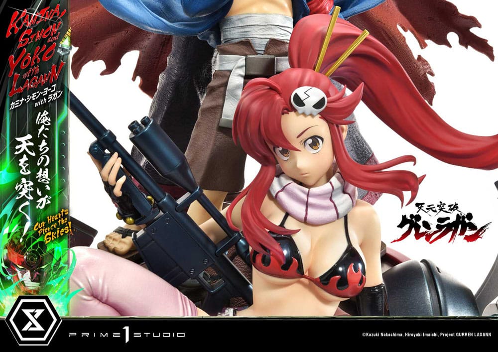 Gurren Lagann Ultimate Premium Masterline Series Statue 1/4 Kamina, Simon & Yoko with Lagann Deluxe Version 97 cm Scalefiguren Yokina