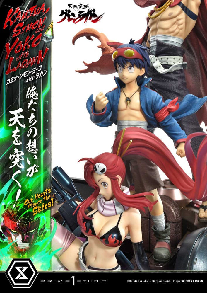 Gurren Lagann Ultimate Premium Masterline Series Statue 1/4 Kamina, Simon & Yoko with Lagann Deluxe Version 97 cm Scalefiguren Yokina