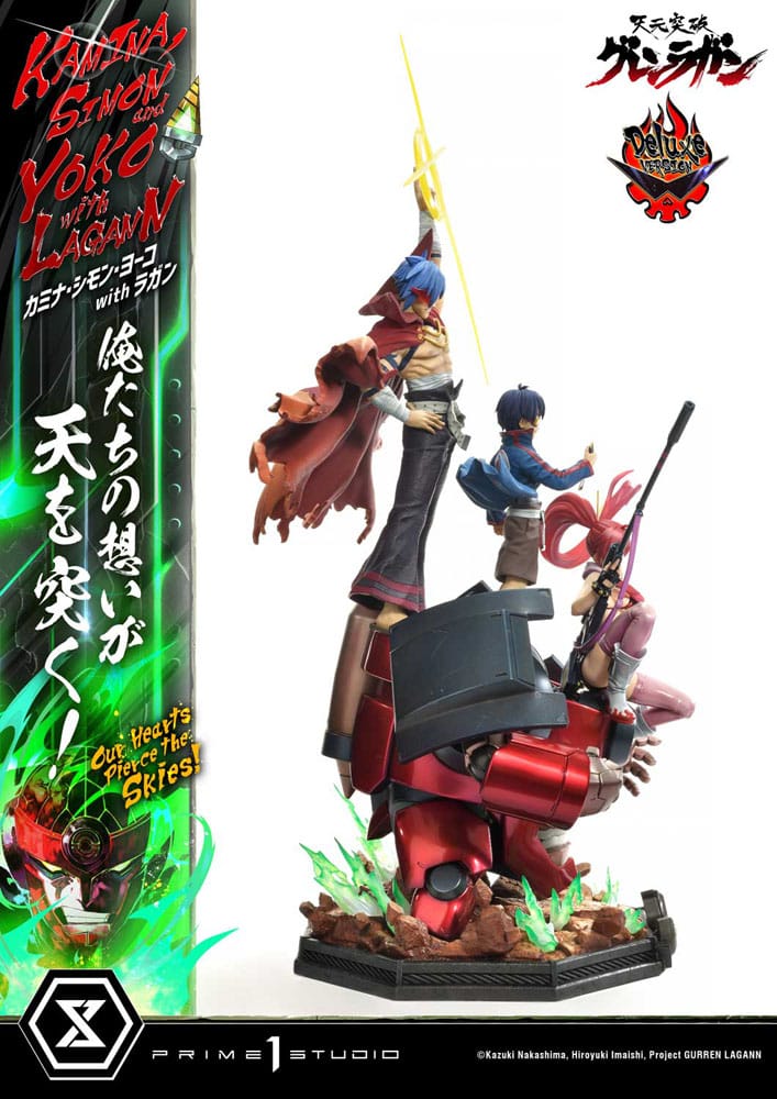 Gurren Lagann Ultimate Premium Masterline Series Statue 1/4 Kamina, Simon & Yoko with Lagann Deluxe Version 97 cm - Scalefiguren - Yokina