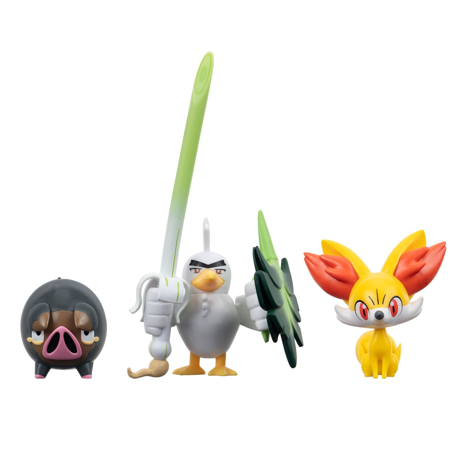 Pokémon Battle Figure Set Figuren 3er-Pack Fynx, Ferkuli, Lauchzelot 5 cm Minifiguren Yokina