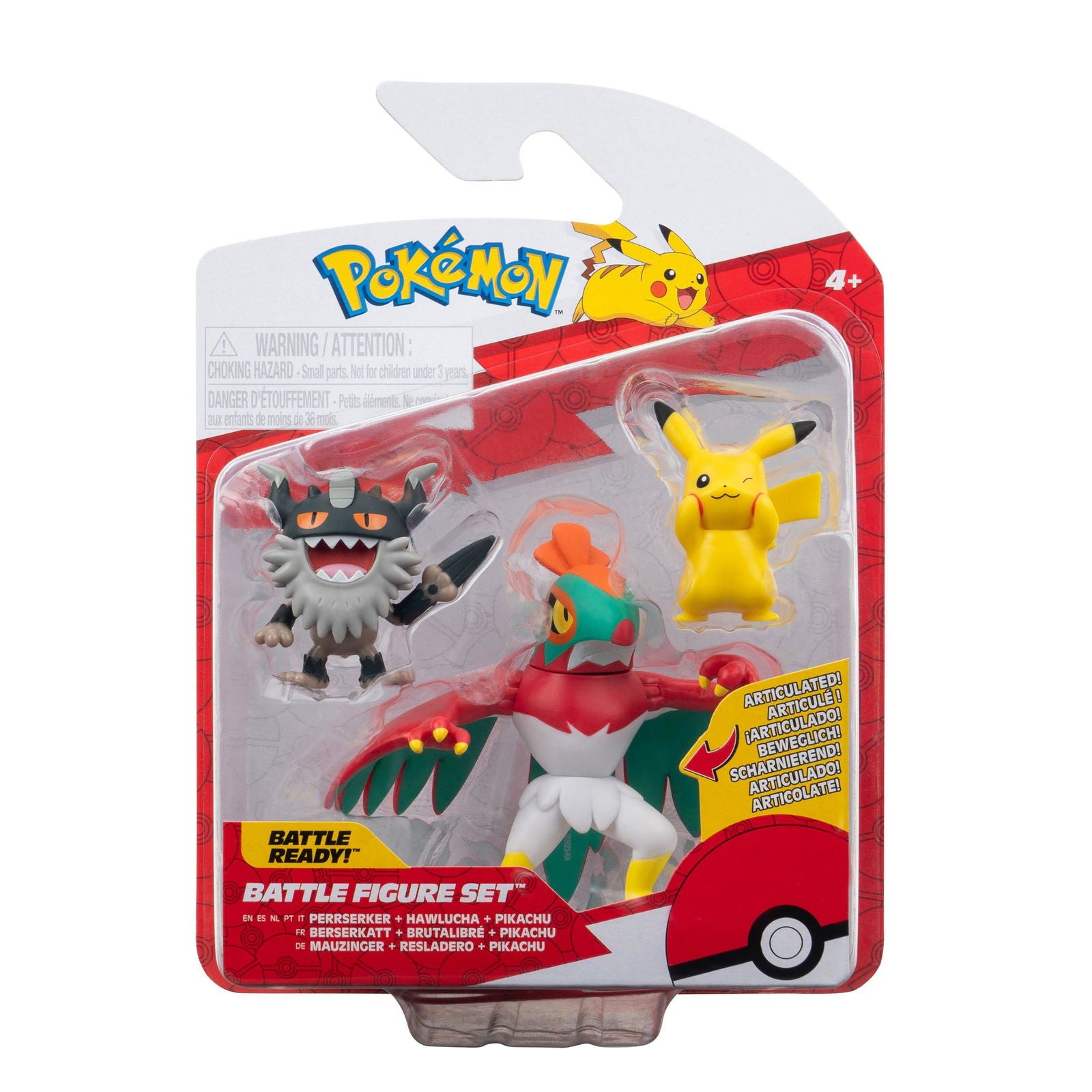 Pokémon Battle Figure Set Figuren 3er-Pack Pikachu #8, Mauzinger, Resladero 5 cm Minifiguren Yokina