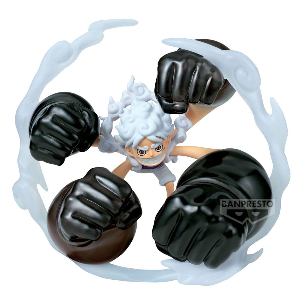 One Piece World Collectable Figure Special PVC Statue Monkey D. Luffy Gear5 Gum Dawn Gatling 12 cm Prizefiguren Yokina