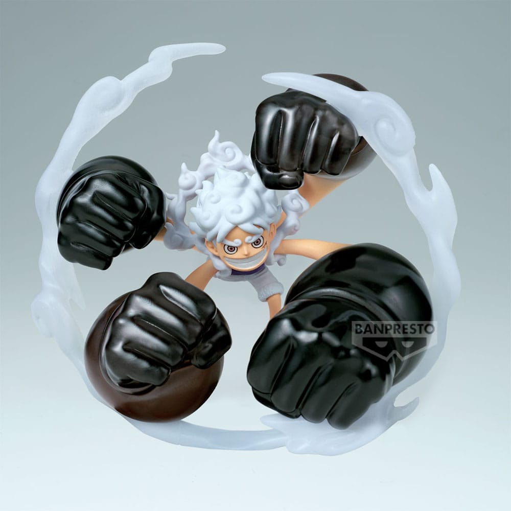 One Piece World Collectable Figure Special PVC Statue Monkey D. Luffy Gear5 Gum Dawn Gatling 12 cm Prizefiguren Yokina