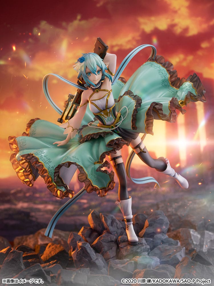 Sword Art Online SHIBUYA SCRAMBLE FIGURE PVC Statue 1/7 Sinon Crystal Dress Ver. 29 cm Scalefiguren Yokina