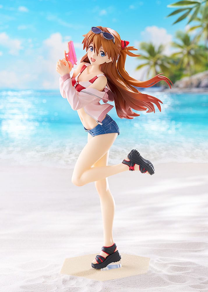 Rebuild of Evangelion Pop Up Parade L PVC Statue Beach Queens: Asuka Shikinami Langley 22 cm Prizefiguren Yokina