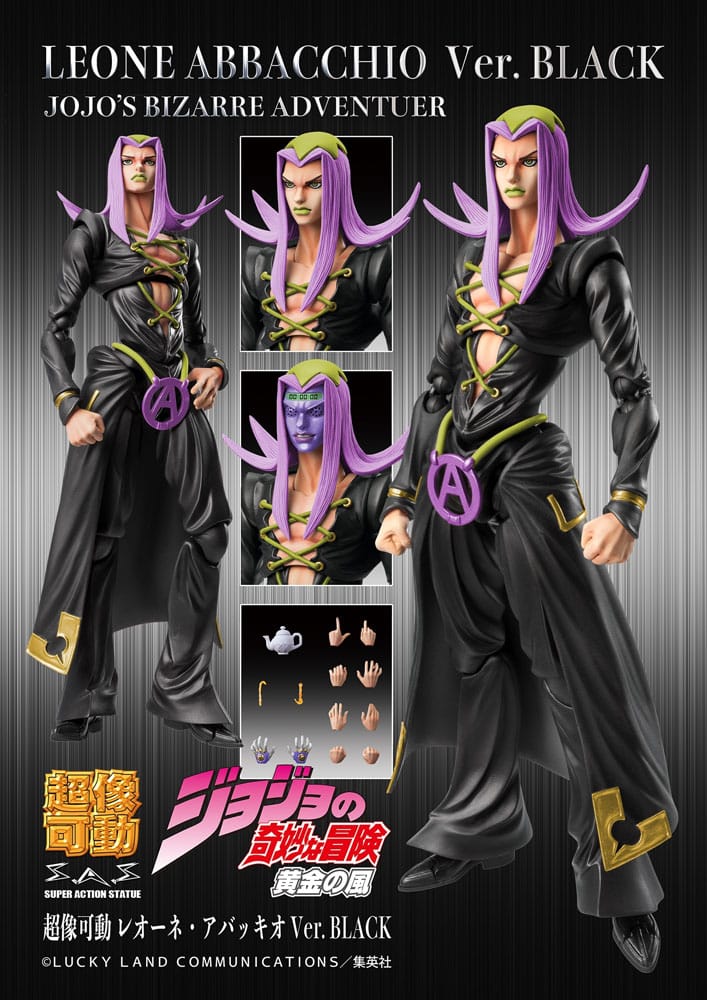 JoJo's Bizarre Adventure Part 5 Super Action Actionfigur Chozokado Leone Abbacchio Black Ver. 16 cm Figmas Yokina