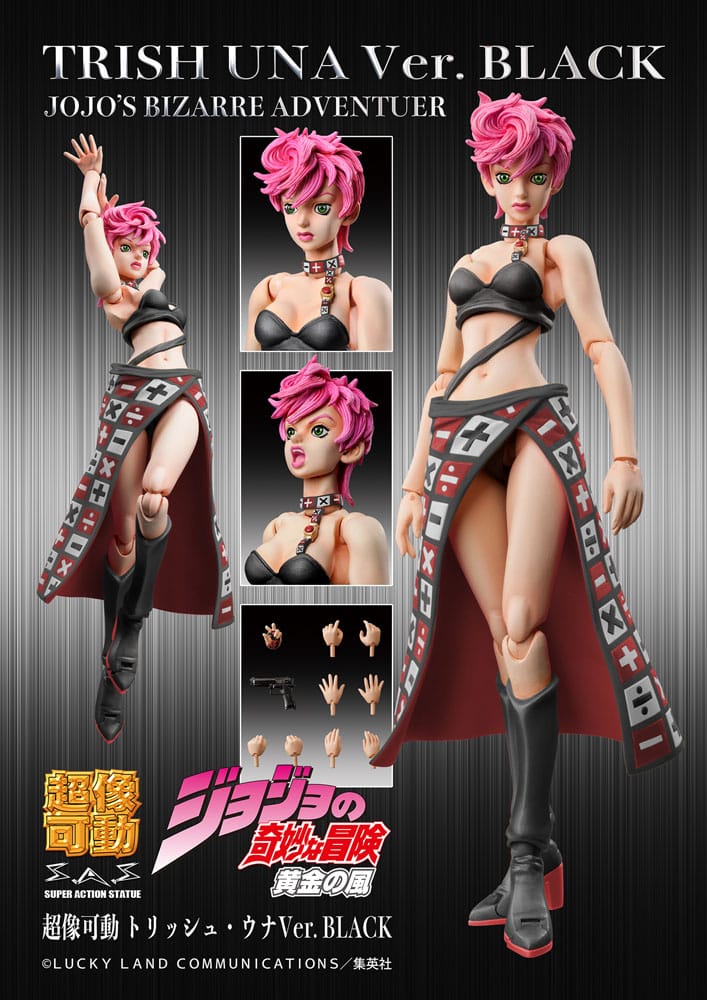 JoJo's Bizarre Adventure Part 5 Super Action Actionfigur Trish Una Black Ver. 15 cm Figmas Yokina