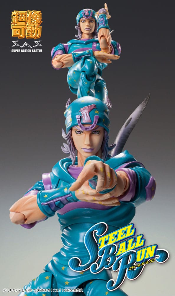 JoJo's Bizarre Adventure Part7 Steel Ball Run Super Action Actionfigur Chozokado Gyro Zeppeli Third 16 cm Figmas Yokina