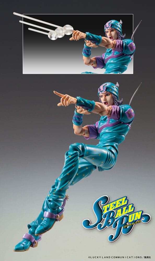 JoJo's Bizarre Adventure Part7 Steel Ball Run Super Action Actionfigur Chozokado Gyro Zeppeli Third 16 cm Figmas Yokina