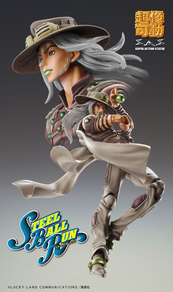 JoJo's Bizarre Adventure Part7 Steel Ball Run Super Action Actionfigur Chozokado Johnny Joestar Second 15 cm Figmas Yokina