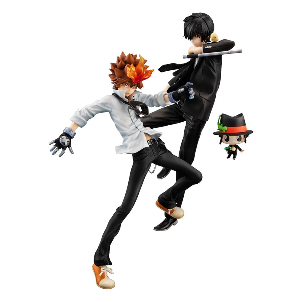 Katekyo Hitman Reborn! G.E.M. Serie PVC Statue Tsunayoshi Sawada & Kyoya Hibari & Reborn Set 21 cm Prizefiguren Yokina