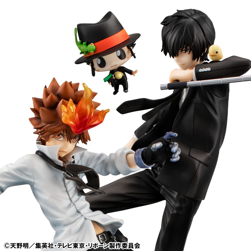 Katekyo Hitman Reborn! G.E.M. Serie PVC Statue Tsunayoshi Sawada & Kyoya Hibari & Reborn Set 21 cm Prizefiguren Yokina