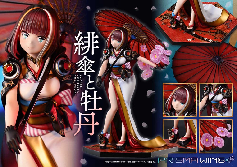 Original Illustration by Fuzichoco Prisma Wing PVC Statue 1/7 Scarlet Umbrella And Peony 28 cm Scalefiguren Yokina