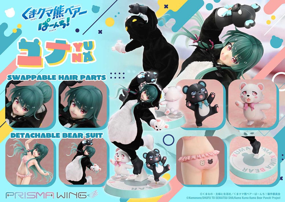 Kuma Kuma Kuma Bear Punch! Prisma Wing PVC Statue 1/7 Yuna 28 cm Scalefiguren Yokina