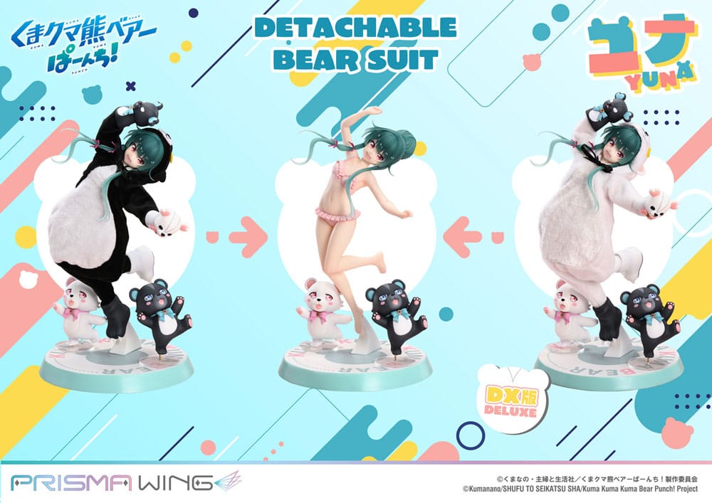Kuma Kuma Kuma Bear Punch! Prisma Wing PVC Statue 1/7 Yuna Deluxe Version 28 cm Scalefiguren Yokina