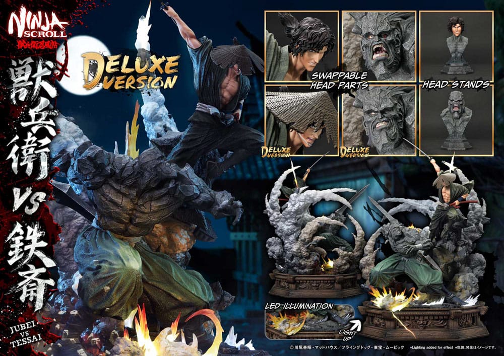 Ninja Scroll Ultimate Premium Masterline Series Statue 1/4 Jubei Versus Tessai Deluxe Bonus Version 101 cm Scalefiguren Yokina