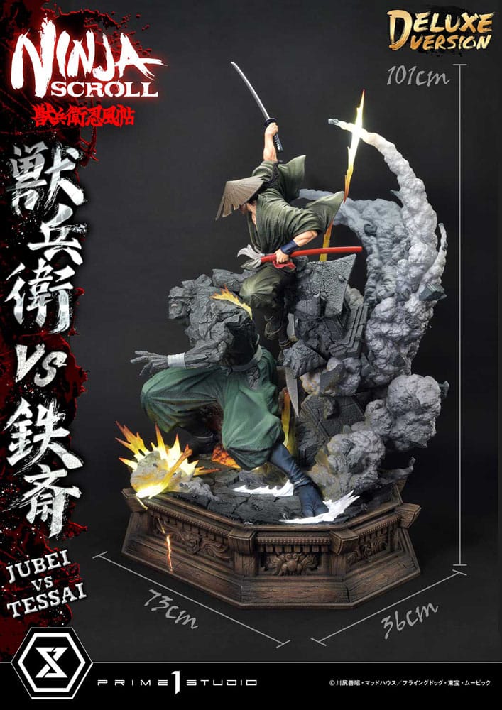 Ninja Scroll Ultimate Premium Masterline Series Statue 1/4 Jubei Versus Tessai Deluxe Bonus Version 101 cm Scalefiguren Yokina