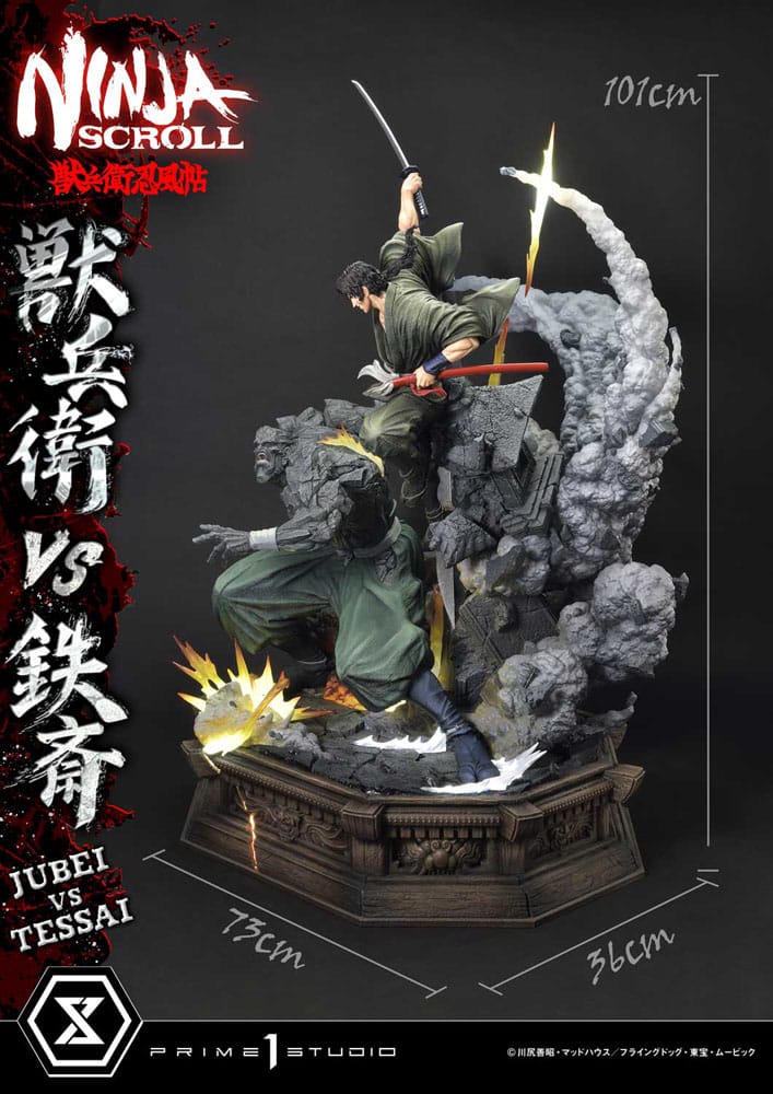 Ninja Scroll Ultimate Premium Masterline Series Statue 1/4 Jubei Versus Tessai Deluxe Bonus Version 101 cm Scalefiguren Yokina
