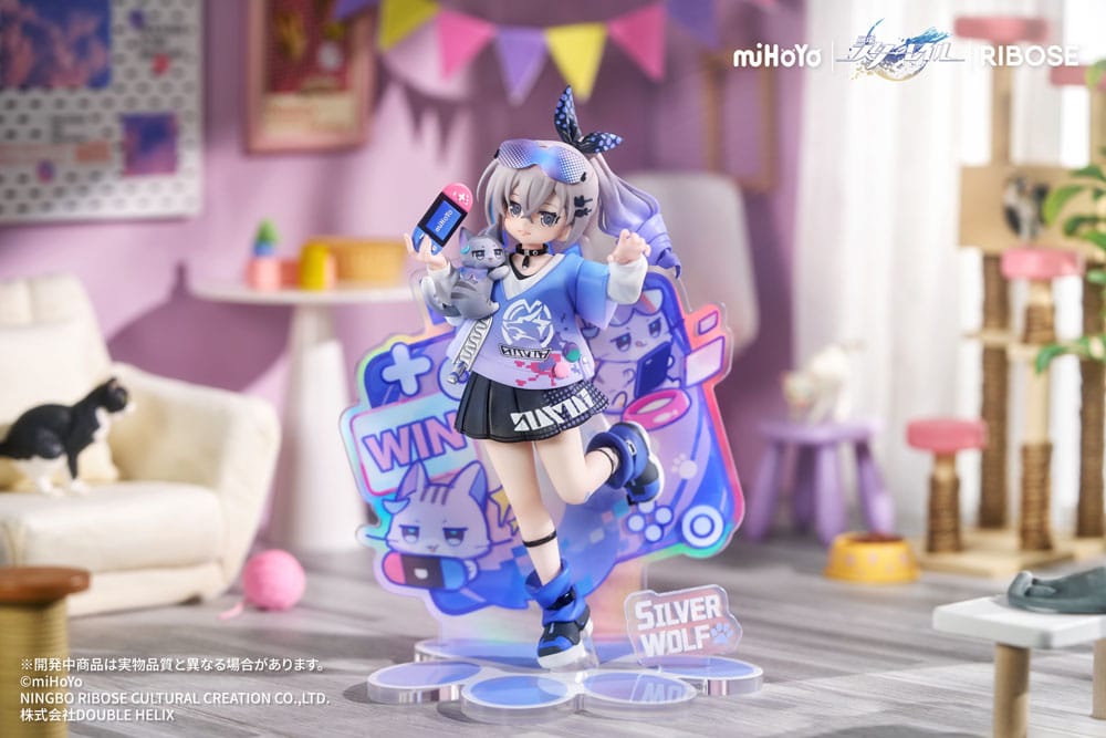 Honkai: Star Rail Rise Up Little Cat Series PVC Statue Silver Wolf Ver. 19 cm Prizefiguren Yokina