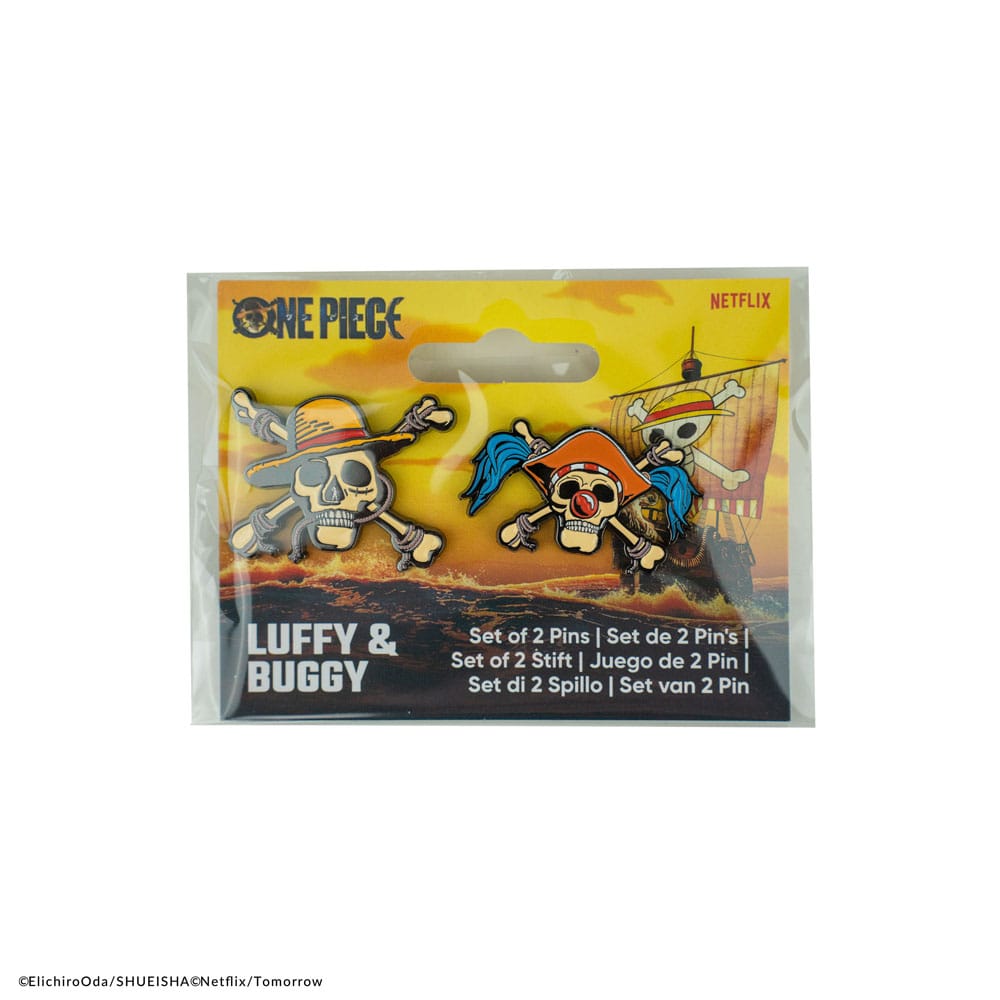 Ansteck-Pins 2er-Pack Luffy & Buggy One Piece Ansteck-Buttons Yokina