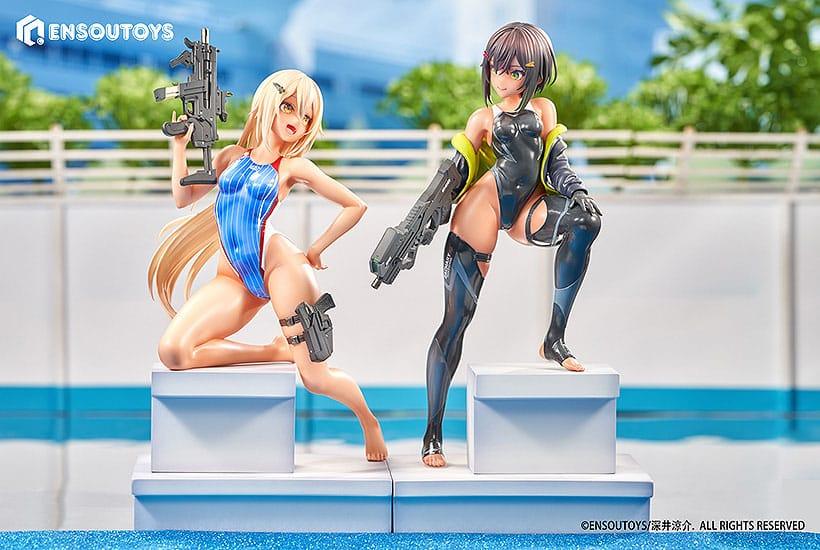Arms Note Statuen 1/7 Swim Team Bucho-chan and Kohai-chan 22 cm Scalefiguren Yokina