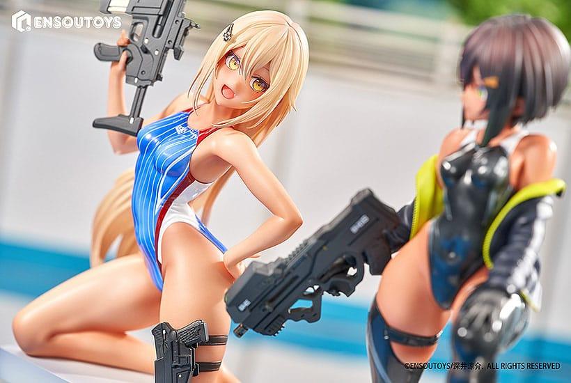 Arms Note Statuen 1/7 Swim Team Bucho-chan and Kohai-chan 22 cm Scalefiguren Yokina