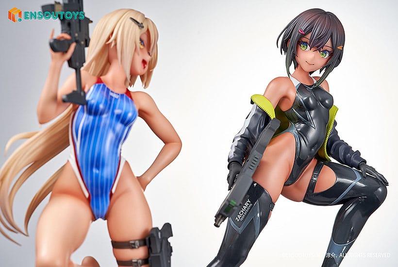Arms Note Statuen 1/7 Swim Team Bucho-chan and Kohai-chan 22 cm Scalefiguren Yokina