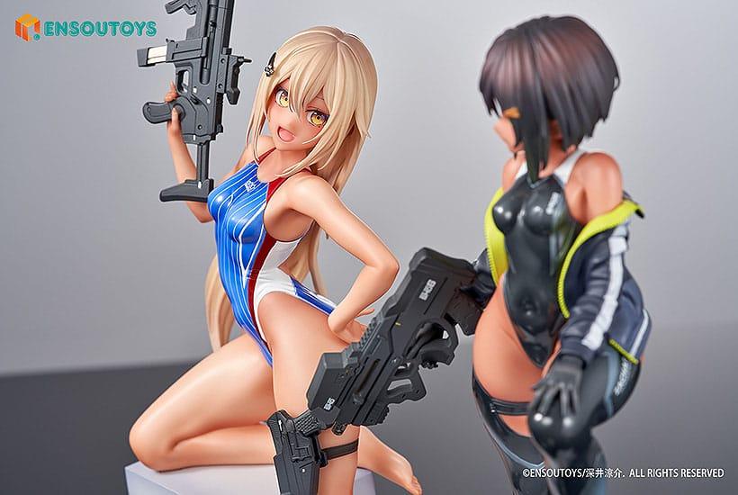 Arms Note Statuen 1/7 Swim Team Bucho-chan and Kohai-chan 22 cm Scalefiguren Yokina