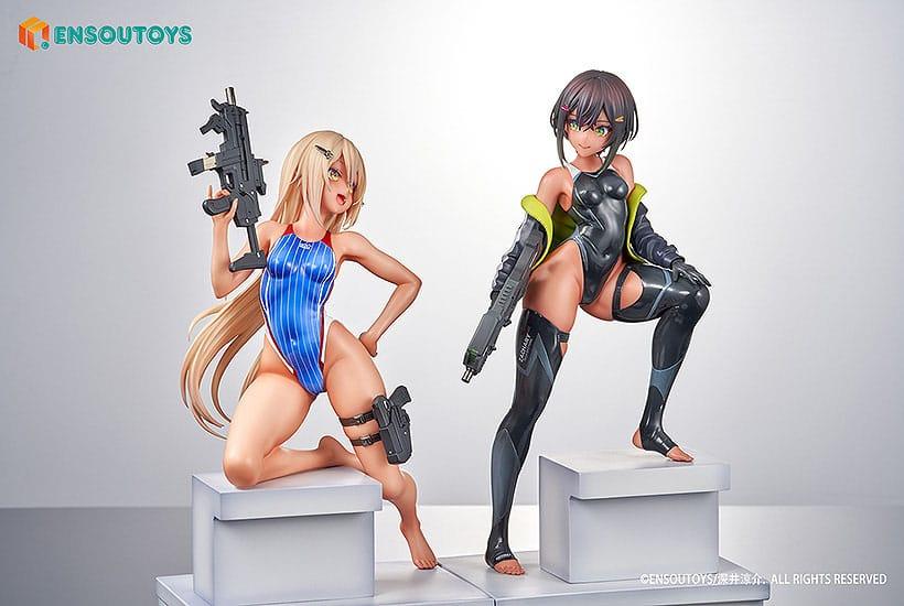 Arms Note Statuen 1/7 Swim Team Bucho-chan and Kohai-chan 22 cm Scalefiguren Yokina