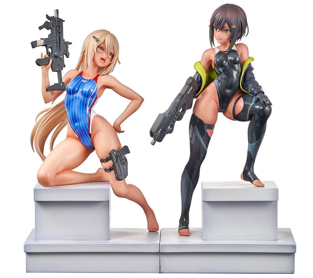 Arms Note Statuen 1/7 Swim Team Bucho-chan and Kohai-chan 22 cm Scalefiguren Yokina
