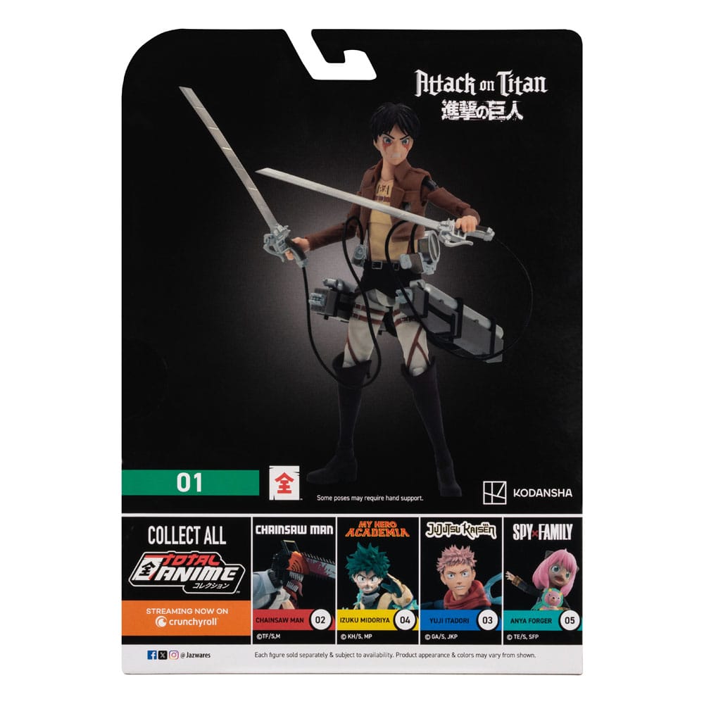 Attack on Titan Total Anime Actionfigur Eren Jaeger 17 cm Figmas Yokina