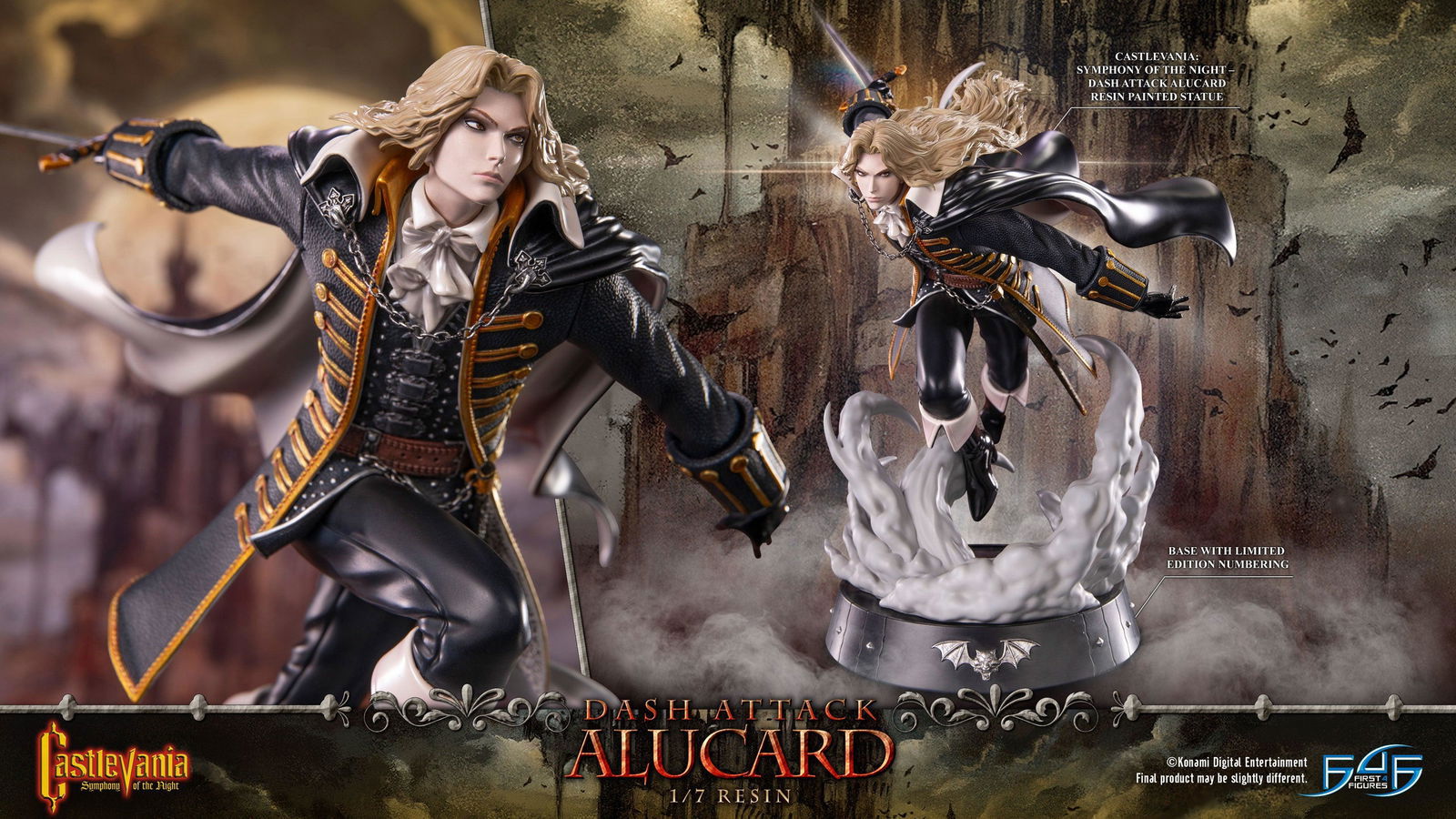 Castlevania Symphony of the Night Statue Dash Attack Alucard 30 cm - Scalefiguren - Yokina
